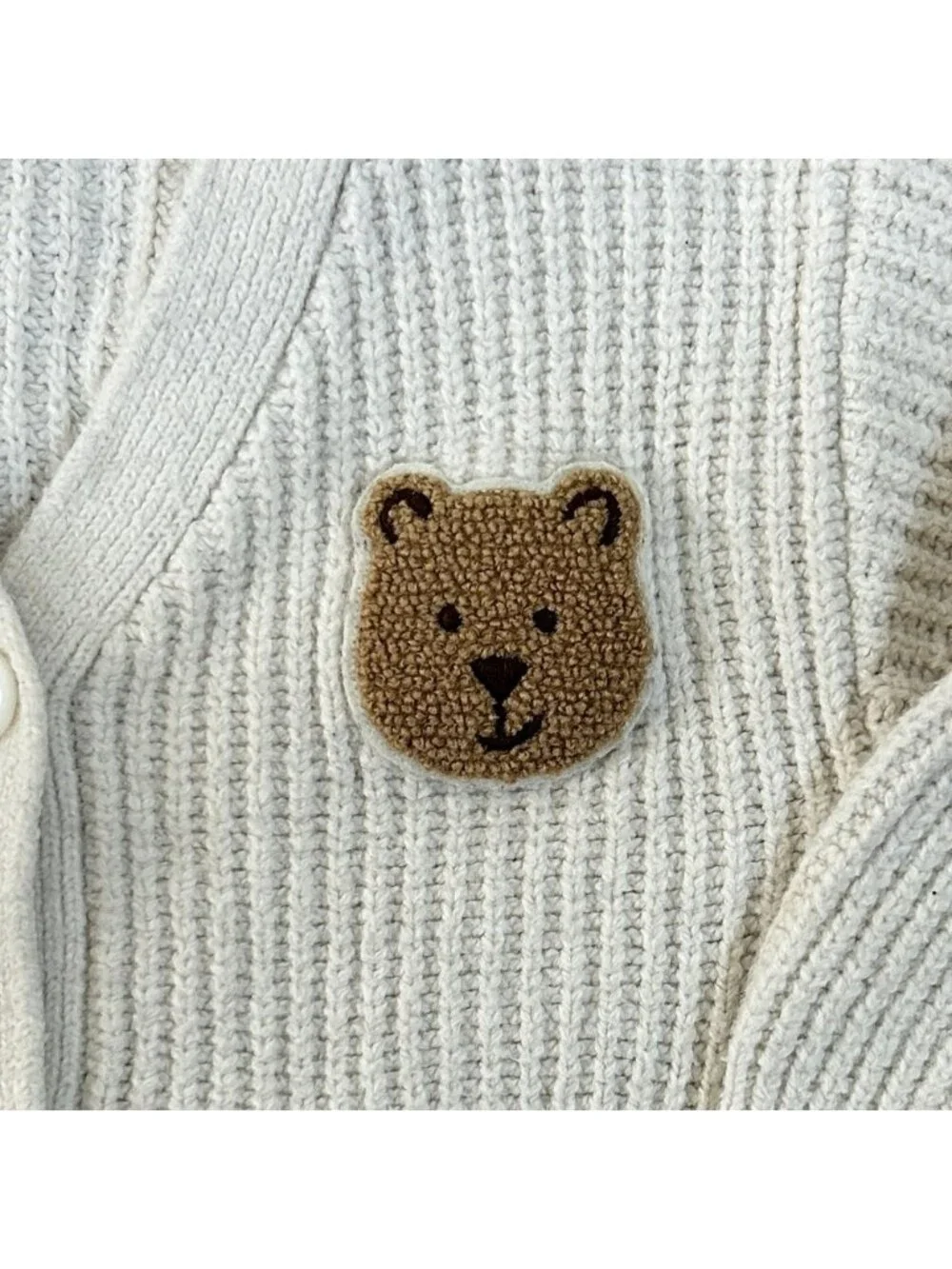 Baby‎ Gap I Brannan Bear Ribbed Knit Cardigan Sweater I Cream I Size 6-12 Months
